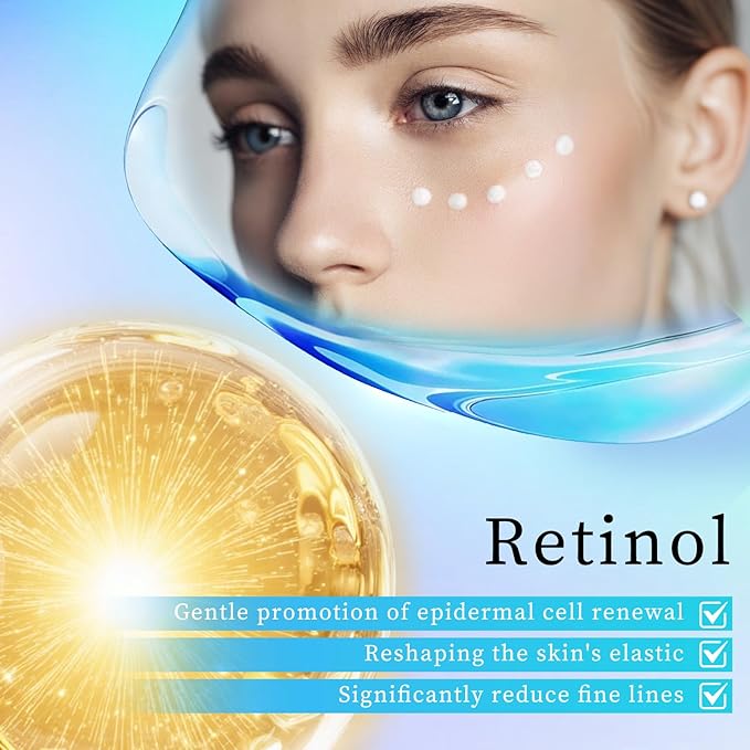 Retinol Eye Cream - Eye Cream for Dark Circles, Puffiness, Anti Aging, with Hyaluronic Acid, Peptides, Caffeine, Reduces Bags, Smooths Wrinkles & Fine Lines, Dark Circles Under Eye Treatment, 1 fl. oz