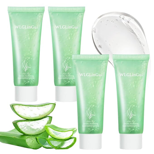 4PCS Aloe Vera Gel Moisturizer for Face,Hydrating Fast Absorbing Face Moisturizer After Sun Care,Moisturizing Long Lasting Non-Sticky Travel Size Aloe Vera Gel for Sunburn Relief