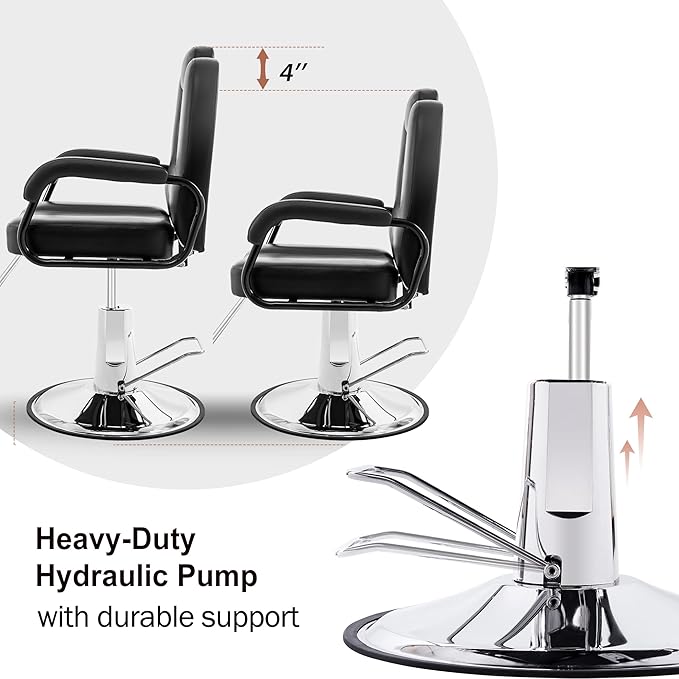 Merax Hydraulic Recliner Barber Chair for Hair Salon with 20% Extra Wider Seat & Heavy Duty Hydraulic Pump, Upgraded Salon Beauty Equipment