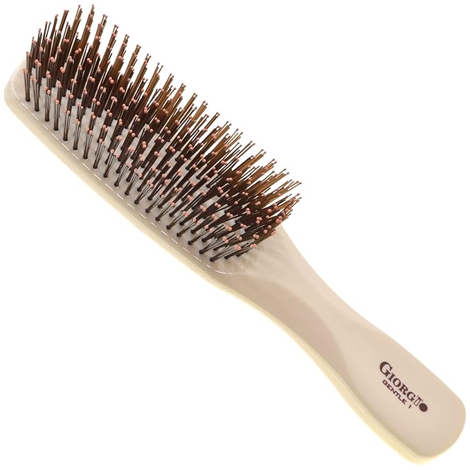 Giorgio Gentle Detangler Brush for Men - Dual Length Bristles for Fine and Thick Hair, Scalp Massager, and Travel Detangling Brush for All Hair Types