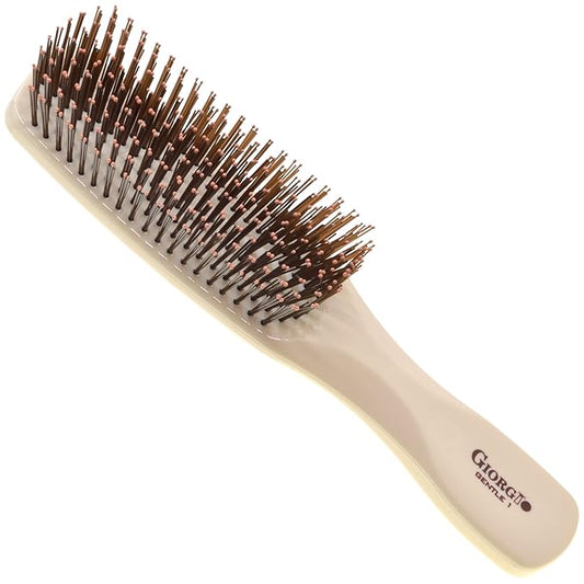 Giorgio Gentle Detangler Brush for Men - Dual Length Bristles for Fine and Thick Hair, Scalp Massager, and Travel Detangling Brush for All Hair Types