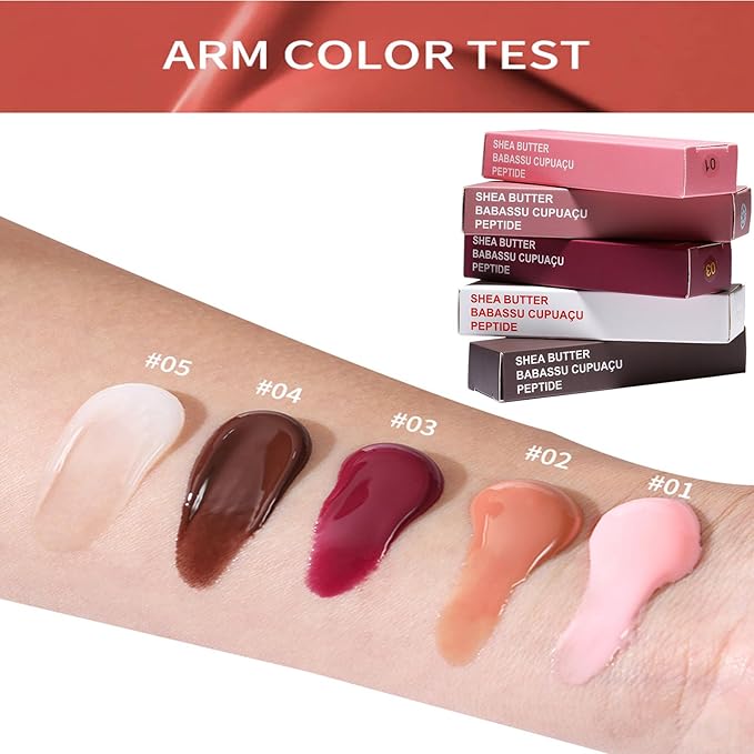 Lip Jam Hydrating Lip Gloss | Glitter Glossy Plumping Lipgloss | High Shine Glass Finish Nude Colors Shiny Jelly Liquid Lipstick for Women and Girls (5 Colors Set)