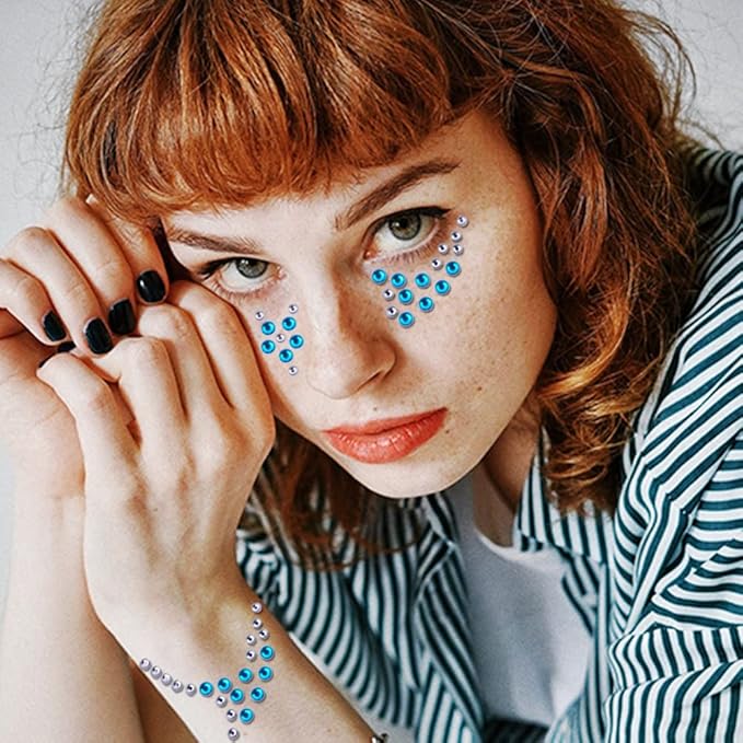 1575 Pieces Eye Face Gems Self-Adhesive Rhinestone Stickers for Makeup, Rainbow Glitters Jewels Face Stickers, for DIY Nail Body Accessories