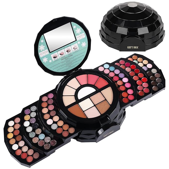 109 Colors Makeup Kit for Women Girl Full Kit Gift Set with Mirror All in One Make up Palette Included Eyeshadow Glitter Lipstick Concealer Eyeliner Eyebrow Highlighter Contour Blusher Compact PowderY
