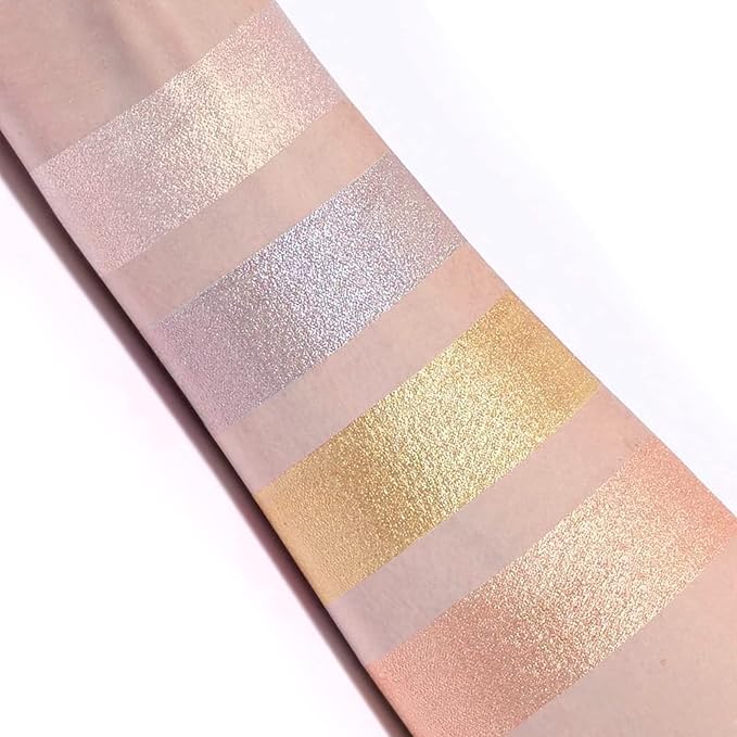 Boobeen Highlighter Makeup Highlighter Palette Powder Shimmer Highlighter Makeup Facial Illuminator Bronzer Palette Waterproof Long Lasting