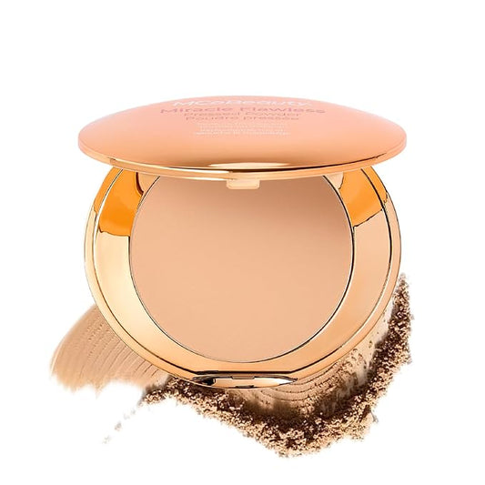 MCoBeauty - Miracle Flawless Pressed Powder - 3 Medium Warm Shade - Compact Setting Powder with Rose Flower Extract and Sweet Almond Oil - Helps Finish and Refine the Look of Makeup