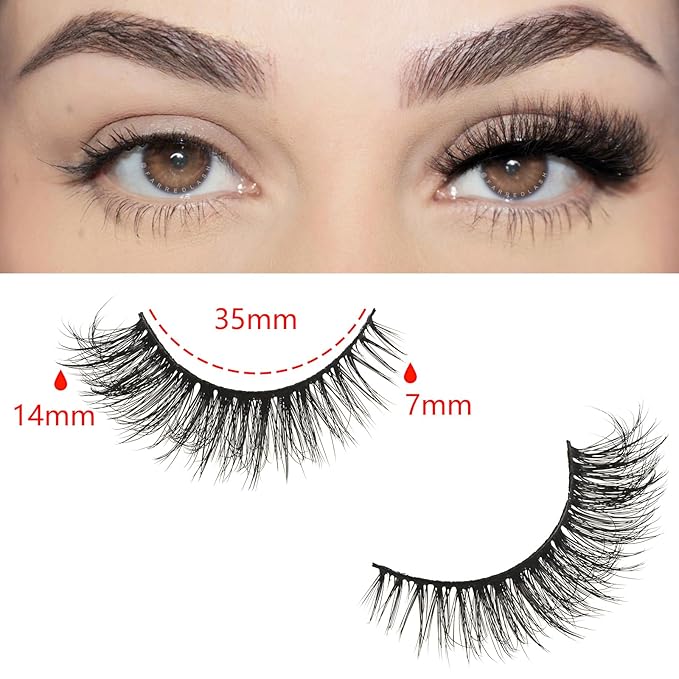 FARRED Natural Lashes Short False Eyelashes Wispy Mink Eye Lash Fluffy Wispies Eyelash Natural Look 10 Pairs Fake Lashes Pack Volume Lash Strips Pestañas