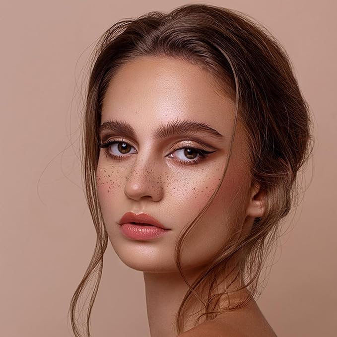 Glitter Freckles Face Tattoo, 12 Sheet Brown Face Glitter Waterproof Freckles, Makeup Patches, Face Tattoos for Women