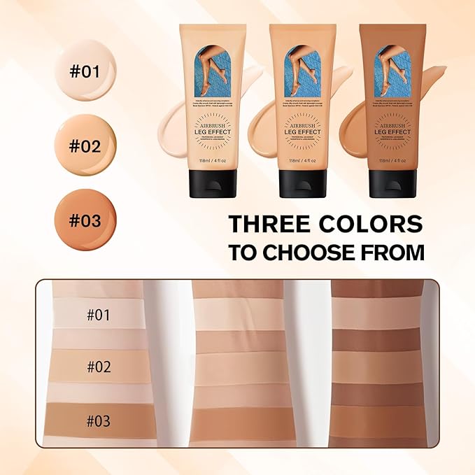 Leg Makeup Waterproof No Transfer,Flawless Looking Leg and Body Scar Cover up Makeup,Waterproof Long Last Easy Application for All Skin Tones.(2# Medium Golw)