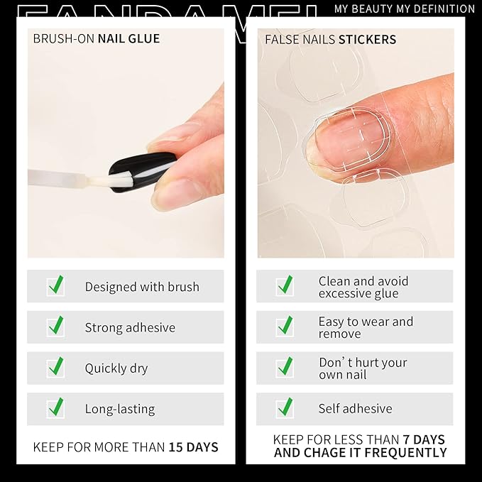 FANDAMEI Press on Nails Short, 24 Packs 576PCS Short Round Press on Nails, 24 Glossy Color Small Fake Glue on Nails with 7g Nail Glue, 24 Color False Nail for Small Nails and hands