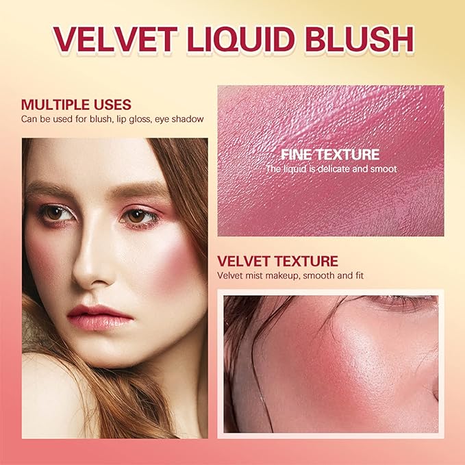 Liquid Blush, Natural Matte Velvet Finish, Soft Cream Liquid Face Blush for Cheeks, Skin Tint Rubor Makeup, Long Lasting Lightweight Blendable (#01 Nude Pink)