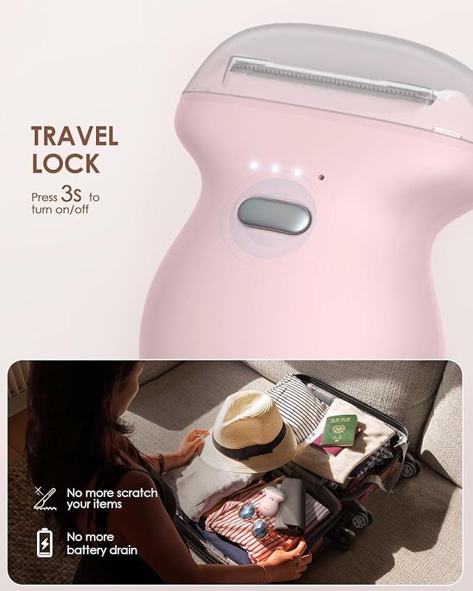 Mini Womens Electric Shaver Travel-Sized Body Hair Trimmer, Palm-Perfect Hair Removal Razor with LED Display, Waterproof Wet/Dry Use Type-C Charging, On-The-Go Pink