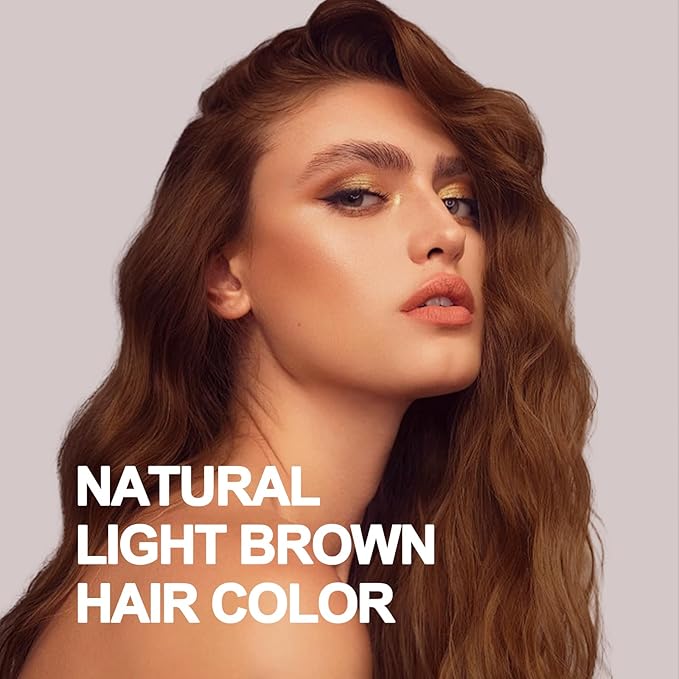 Natural Light Brown Hair Dye Shampoo, Hair Dye Shampoo 3 in 1, Brown Hair Dye for Men Women Colors in Minutes, Easy to Use, Instant Hair Dye for All Hair Types 16.9 Fl Oz (Light brown)