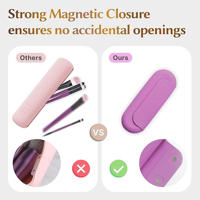 Silicone makeup brush holder, travel