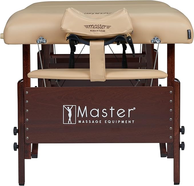 Master Massage 30" Del Ray Pro Portable Massage Table Package, Sand Color, Luxurious with 3" Thick Cushion of Foam