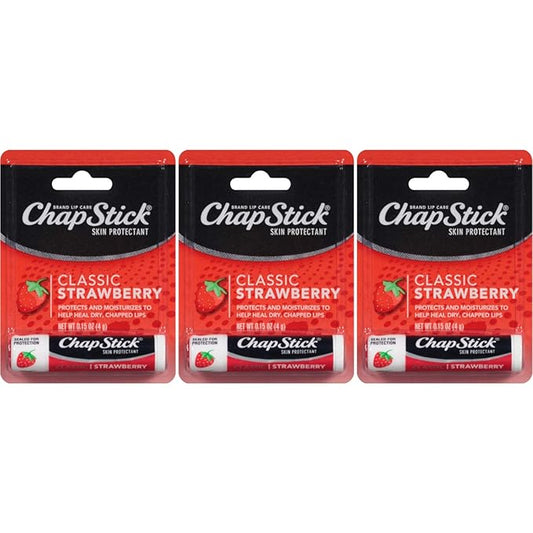 Chapstick Lip Balm-Classic Strawberry 3 Pack
