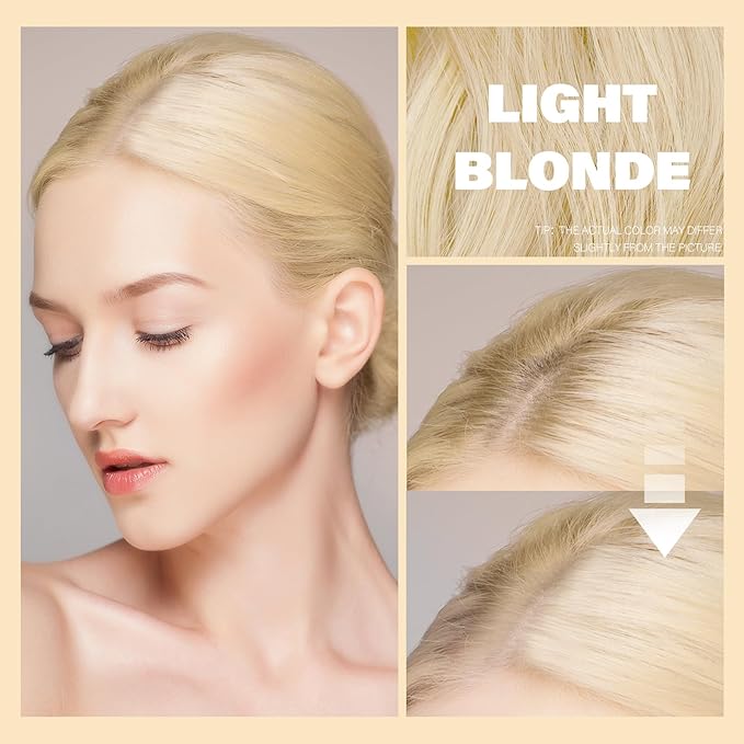 Root Touch Up Sets,Hairline Powder for Women Cover Up- Hairline Concealer for Thin and Thinning Hair, Water & Sweat Resistant,Contain Azonbey Makeup Brush (Light Blonde, Med-Makeup Brush)