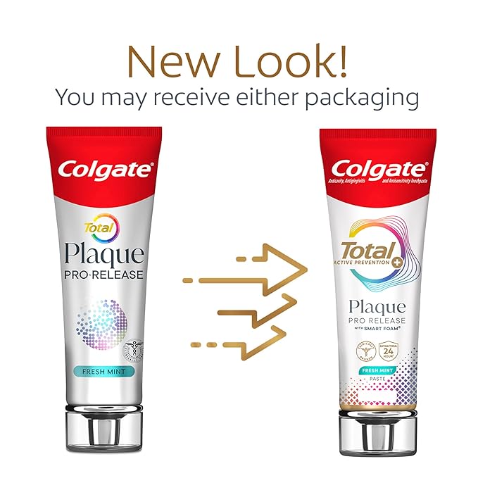 Colgate Total Plaque Pro Release Fresh Mint Toothpaste, 1 Pack, 3.0 Oz Tube