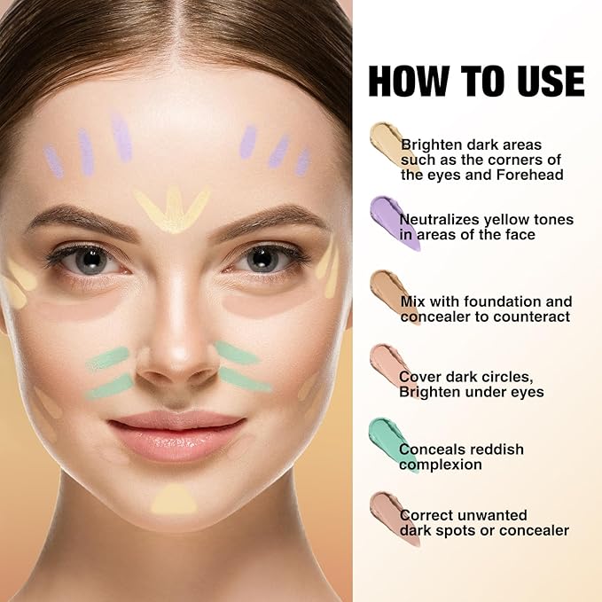 LANGMANNI Multi-Use Face Contour Stick,Highlighter & Concealer Stick, Combo Use For Correcting Color Balancing (#01+#02+#03+#04, 4 Count (Pack of 1))