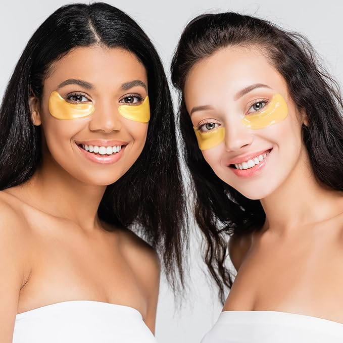 Under Eye Patches(15 Pairs), 24K Gold Eye Mask for Dark Circles, Puffy Eyes and Wrinkles, with Hyaluronic Acid & Collagen