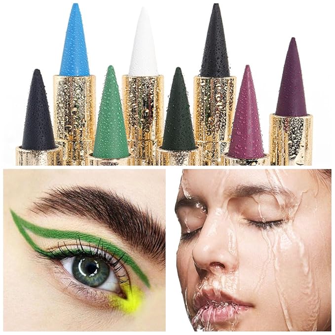 Kaely Dark Green Gel Eyeliner Pencil,Waterproof Smudge Proof Eye Liner Pen,Cat Eye Goth Halloween Makeup,Eye Black Face Paint Lipstick Crayon,Color Colorful Eyeliner Eyeshadow Stick,09