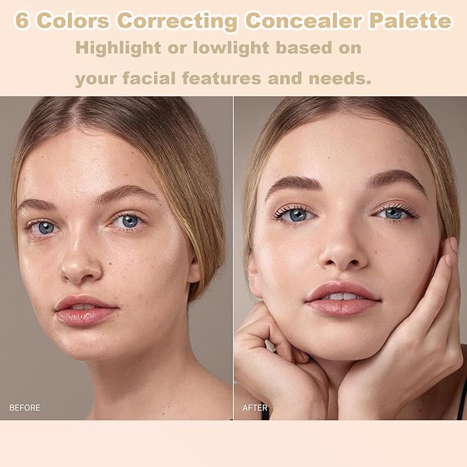 6 Colors Correcting Concealer Palette, 6 In 1