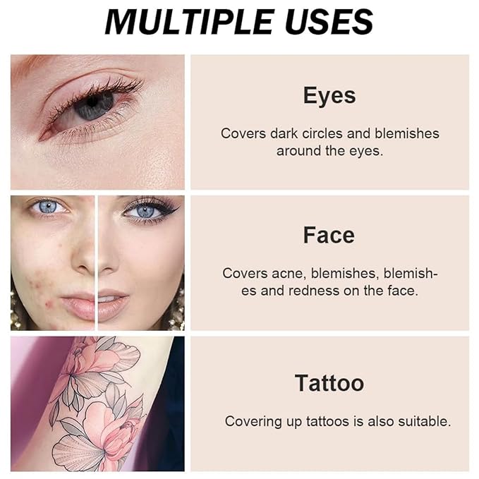 7 Color Solid Concealer Full Coverage Correcting Cream Concealer Waterproof Long-lasting Under Eye Concealer for Dark Circles Color Corrector Pro Concealer (Color 05)