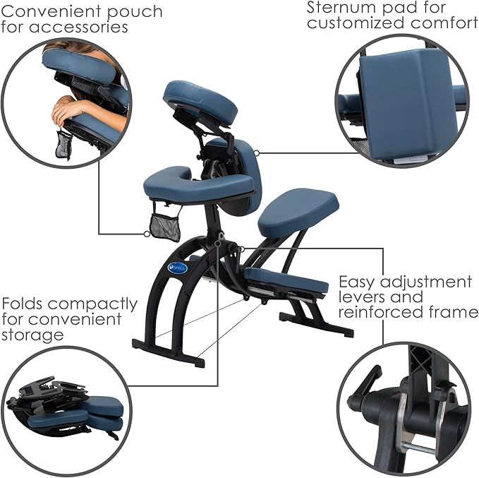 EARTHLITE Portable Massage Chair AVILA II - Premium Folding Spa/Massage/Tattoo Chair incl. Rolling Carry Case