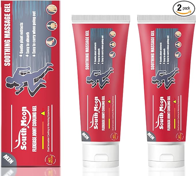 Joint & Muscle Relief Gel – Soothing Massage Cream with Turmeric, Peppermint & Emu Oil – Fast-Absorbing, Non-Greasy Formula for Knees, Back, Neck & Hands – 4.23 oz (2pcs)