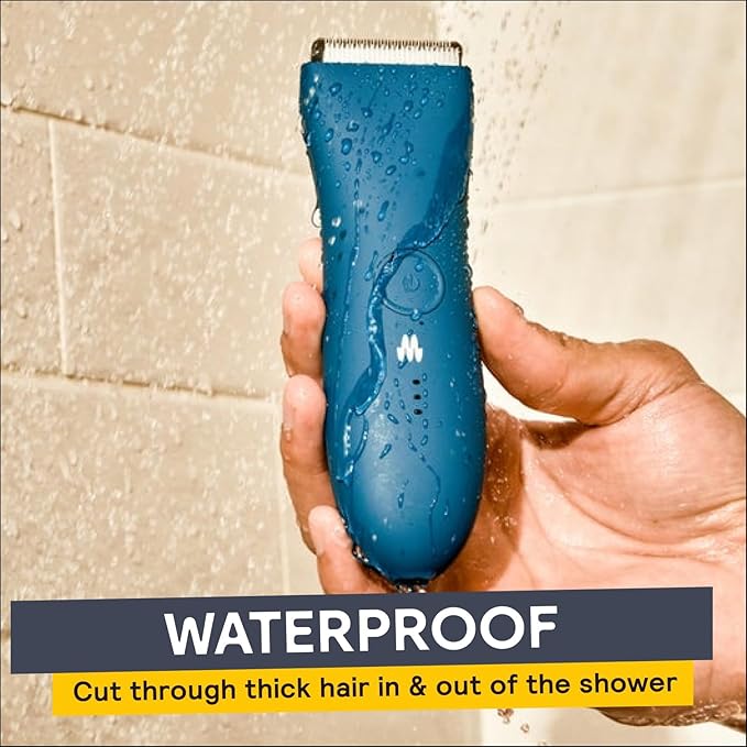 MERIDIAN The Trimmer Original - Body Hair Trimmer for Men, Electric Shaver for Pubic Hair, Chest, Legs & Bikini, Waterproof & Rechargeable, Ocean