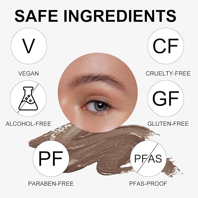 QueenDiary Eyebrow Stain Long Lasting Eyebrow Makeup Smudge-proof Eyebrow Gel Waterproof Transfer-proof Vegan Cruelty-free Eyebrow Gel (Auburn)
