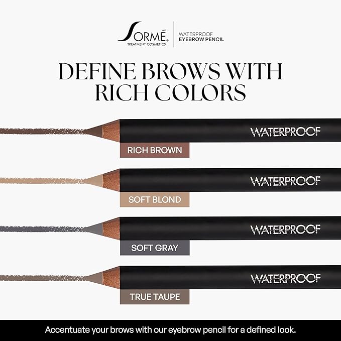 Sorme Natural Definitive Waterproof Eyebrow Pencil 0.04 oz | Smudgeproof Soft Blonde Eye Brow Pencil | Dual Purpose Brow Pencil and Brush Combo | High Definition Waterproof Eyebrow Makeup