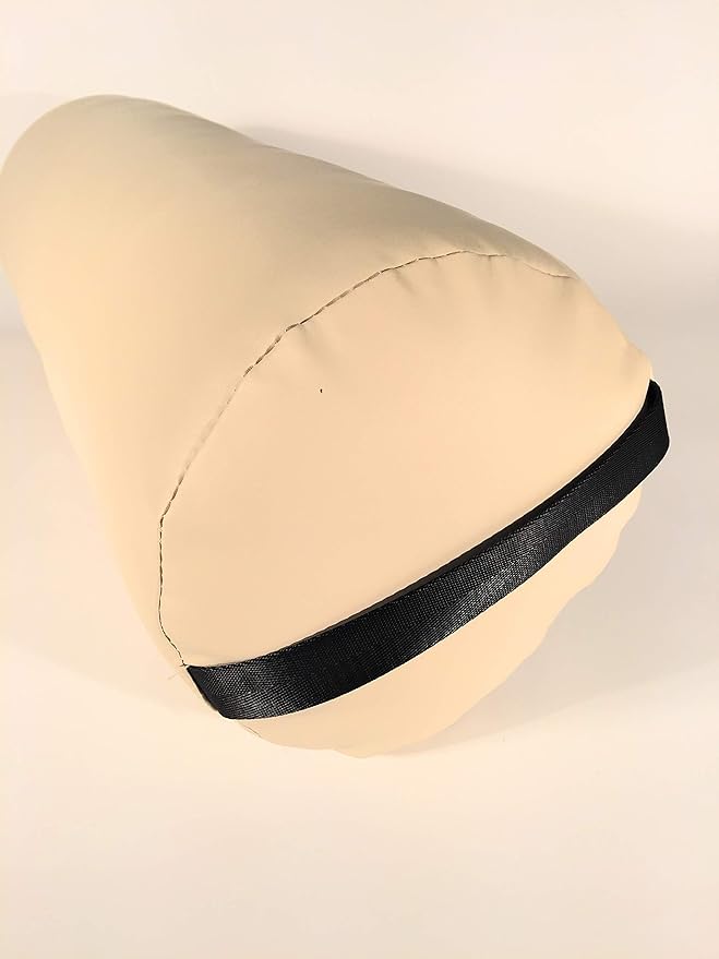 Fluffy Massage Bolster Pillow by NRG - 8"W x 26"L Full Round Massage/Spa Table Bolster with Carrying Strap - Supports Neck, Knees or Ankles - PVC Free Vinyl Upholstery - CFC Free Foam - Vanilla Cream