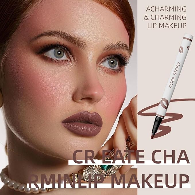 COOL STORY Matte Lip Liner Pencil - Waterproof, Non-Fading, Long-Lasting Plump Effect for Fuller Lips Makeup, Soft & Smooth Texture Easy Glide Lipstick (11#, Pack of 1)