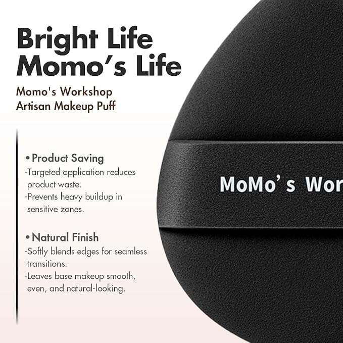 TATAMI Black Makeup Puff Set (Flat + Egg Shape) Rubycell,Cushion Puff, Quick Flawless Foundation Application for Hydrating Liquid Makeup,2pcs Foundation Sponge with Case