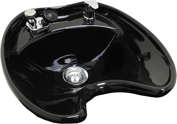 Wall Mounted, Tilting, Ceramic, Salon Shampoo Bowl with Reclining Shampoo Chair TLC-B35WT-216