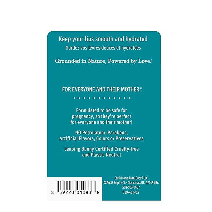 Earth Mama Lip Balm Variety Pack | Quadruplets 4 Pack | Lavender Meringue, Mint Herbal, Coconut Smoothie & Orange Ginger | Soothing & Hydrating Lip Moisturizer | Pregnancy Safe