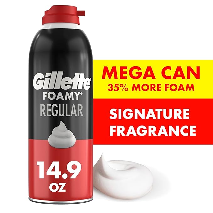 Gillette Foamy Classic Shave Foam for Men, Protection Against Shaving Irritation, Quick and Smooth Shave, shaving cream, 14.9 Oz