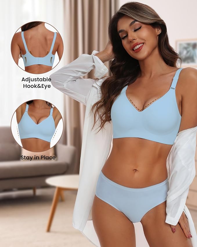 HORISUN Comfortable Seamless Full Coverage Bra for Women Wireless Bras with Soft Support Regular and Plus Size