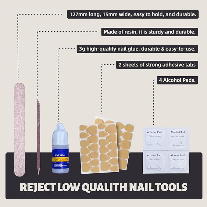 Black Cat Eye Short Squoval Press-On Nails – 28pcs with Champagne Rhinestone Accents, Soft Fit Back, Durable Front Edge, Reusable Full Cover Fake Nails for Daily, Party, Wedding