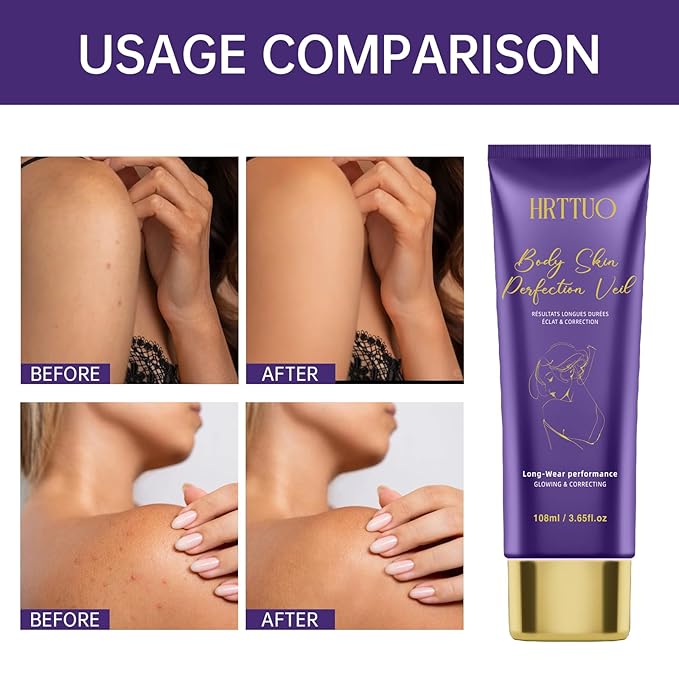 Body Coverage Perfector with Brush - Waterproof Leg & Body Makeup for Skin Imperfections & Uneven Tone, Transfer-Resistant Natural Finish Concealer, Flawless Looking Legs (Golden Radiance)