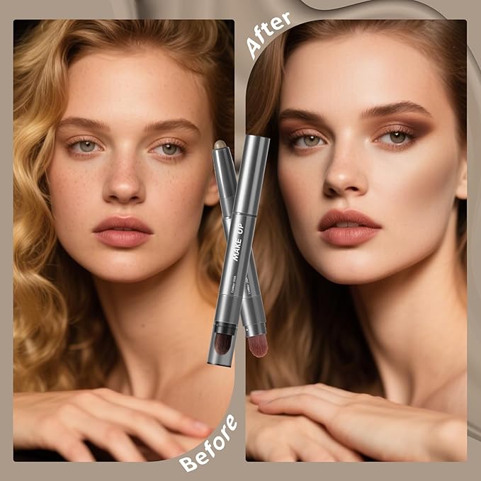 DAGEDA Cool Toned Contour Stick,Cream Contour Makeup with Brush,Lightweight, Blendable, Longlasting Creamy Bronzer Stick, Matte Finish Natural Face Contouring Makeup