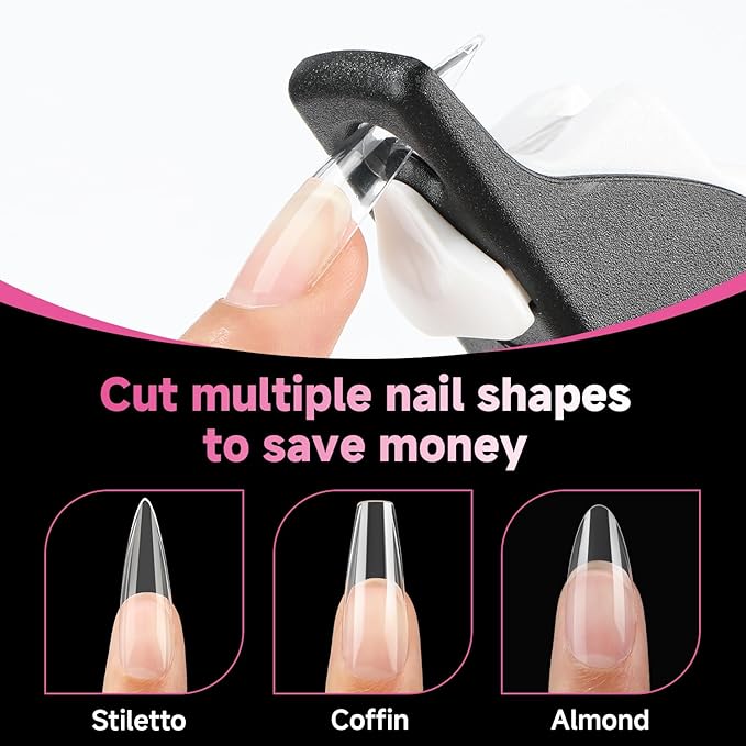 UNA GELLA XXL Stiletto Nail Tips, 312pcs Pre-shape Extra Long Stiletto Nails Tips Pre Etched Full Cover No Need File Clear Fake Nails for Party DIY Christmas Art Salon 12 Sizes