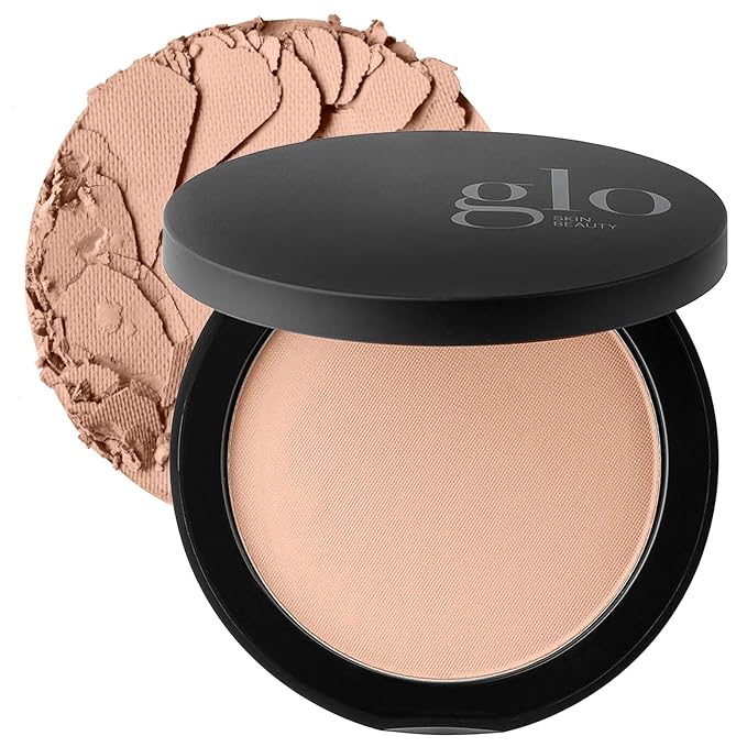 Glo Skin Beauty Pressed Base Powder Foundation Makeup (Beige) - Flawless Coverage for a Radiant Natural, Second-Skin Finish