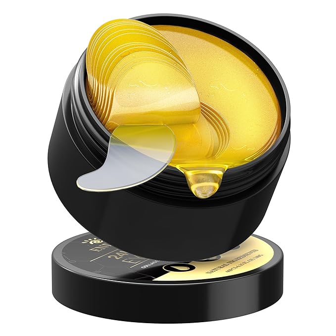 Under Eye Patches for Puffy Eyes: 60PCS Collagen Eye Gels Pads - 24K Gold Under Eye Mask - Reduce Dark Circles & Bags - Skin Eye Care Products