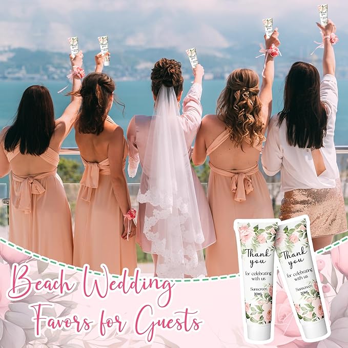 36 Pcs Sunscreen for Wedding Favors SPF 30 Wedding Mini Sunscreen Lotion 1 oz Travel Sunscreen Bulk Bridal Shower Favors Gifts for Wedding Guest Gifts Party Supplies (Flower)