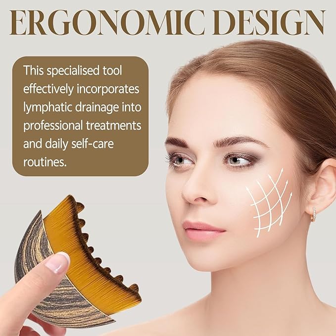 New Lymphatic Contour Face Brush, Dry Brushing Face Brush, Lymphatic Drainage Massager for Face, Chin & Jawline Sculpting, Ergonomically Designed to Fit The Skin Precisely and Relieve Fatigue