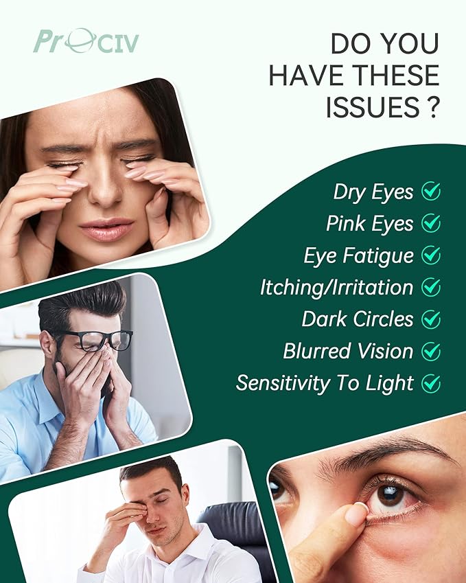 ProCIV 30 Packs Unscented Steam Eye Mask for Dry Eye, Self Heating Moist Heated Eye Mask for Dark Circles and Puffiness Disposable Warming Eye Mask for Soothing Headache Relieve Eye Fatigue Sleep Mask