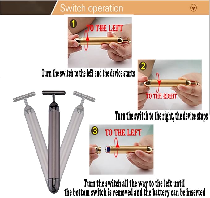 Beauty Bar Gold Face Massager for Skin Care T-Shape Facial Massager Tools Face Lifting