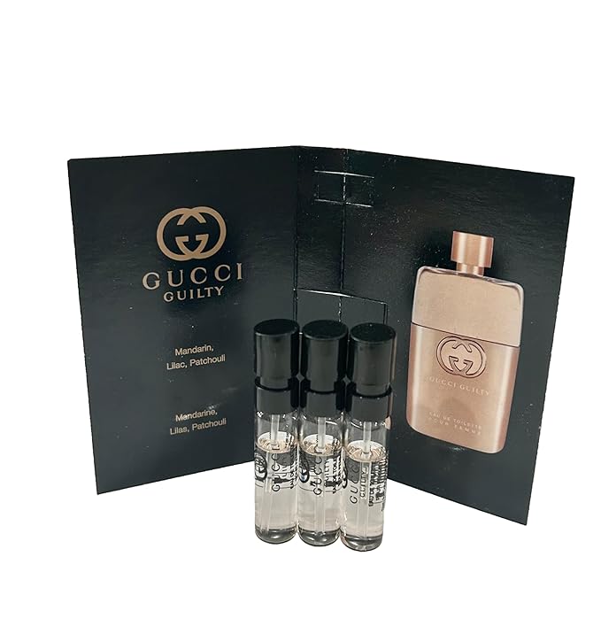 Gucci Guilty Sample Perfume Women Sample EDT Spray 1.5 ml / 0.05 oz Small travel size - set of 3